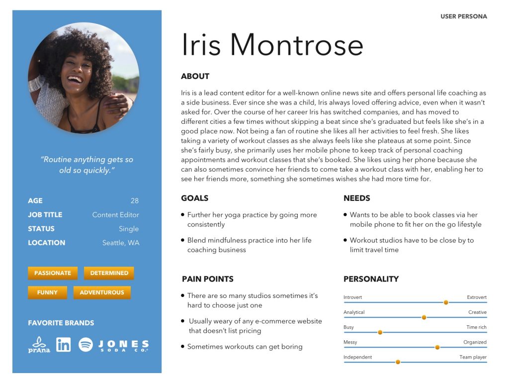SKY User Persona- Iris Montrose